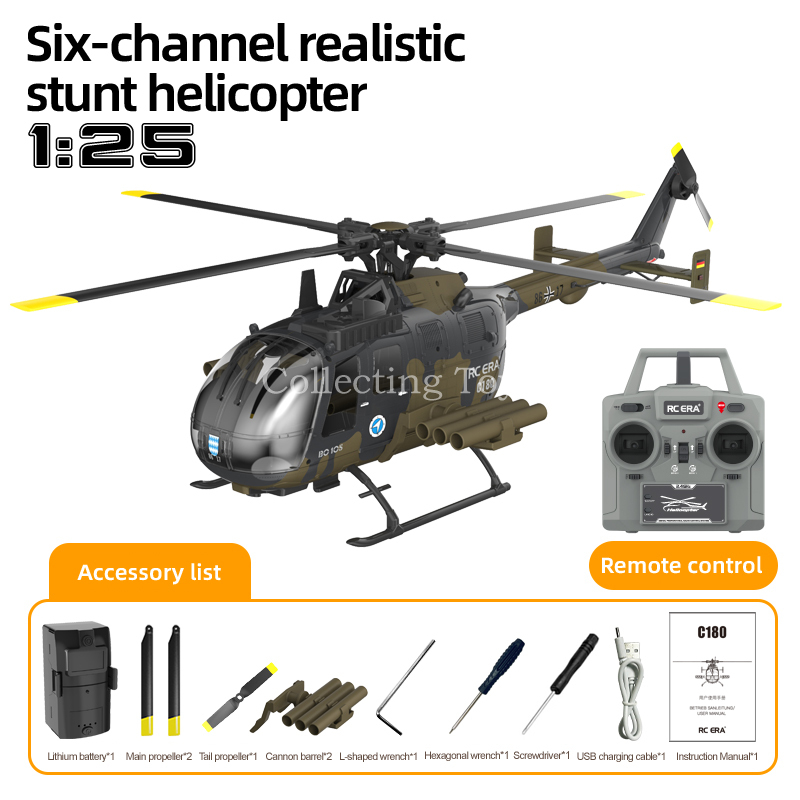 Rc Era C180 Bo105 1/25 Scale 6 - Rc Helicopter Gyro reseña y precio