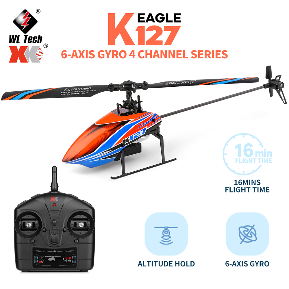 WLtoys XK K127 2.4G 4CH 6-Aixs - Rc Helicopter Gyro reseña y precio