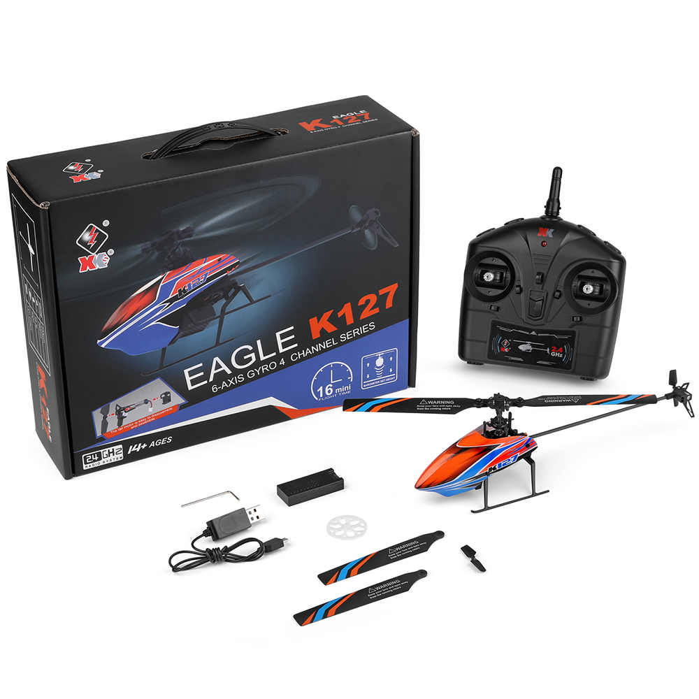 WLtoys XK K127 2.4G 4CH 6-Aixs - Rc Helicopter Gyro reseña y precio