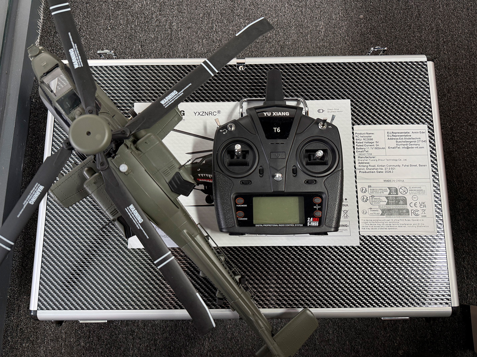 YXZNRC F11 AH-64D Apache RC He - Rc Helicopter Gyro reseña y precio